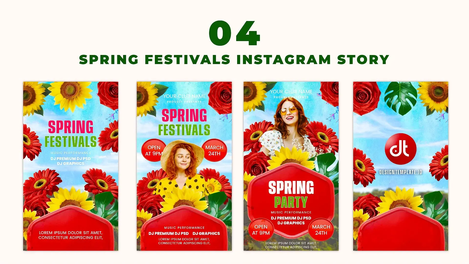 Floral Spring Festival Invitation Instagram Story